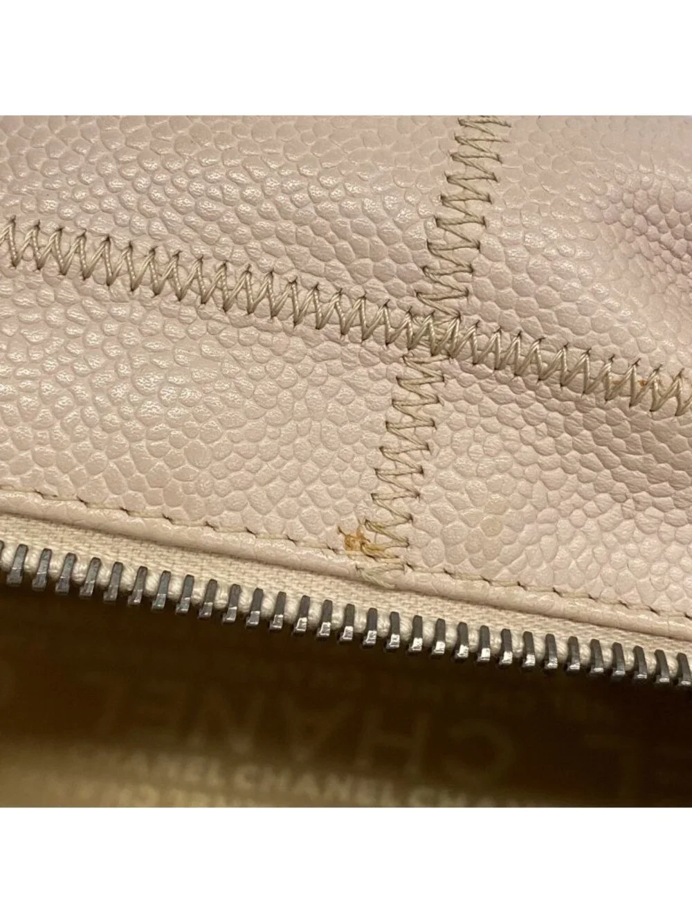 Chanel Handbag Choco Bar Caviar Leather Baby Pink Silver